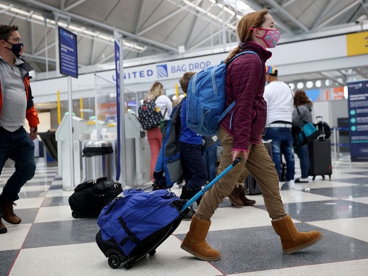Stock travellers airport