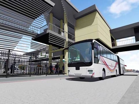 Artist's impression of Bus Rapid Transit (BRT) System in Karachi. 