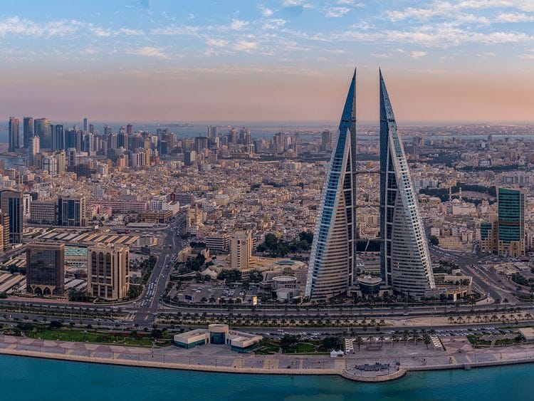 Stock Manama Bahrain skyline