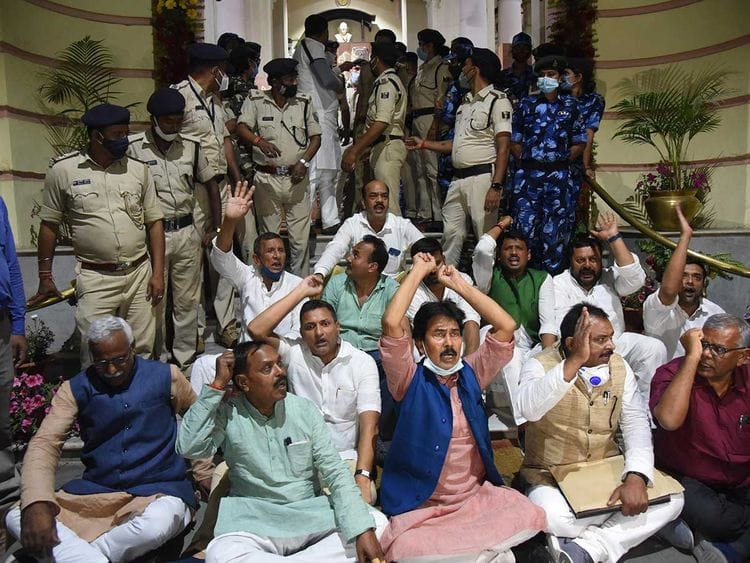 Bihar legislators protest