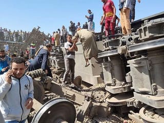 Photos: Train collision in Southern Egypt kills at least 32 people