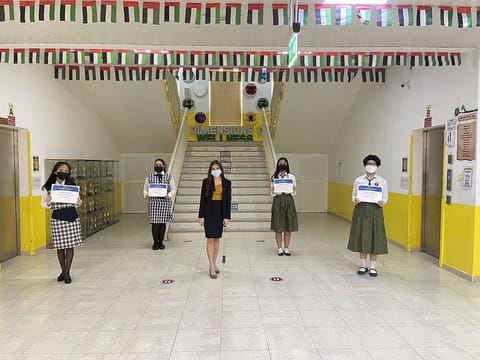 Students of The Philippine School Dubai, who won the DCT High School Challenge.