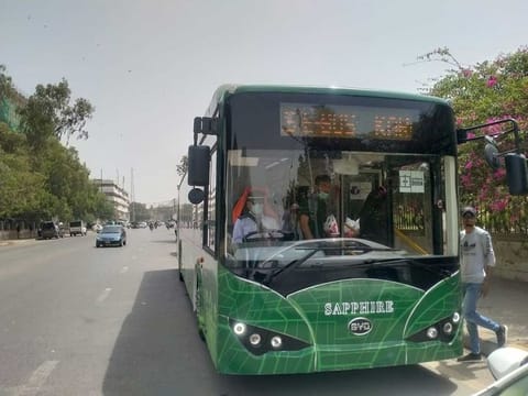 Karachi has launched Pakistan's first electric bus service.