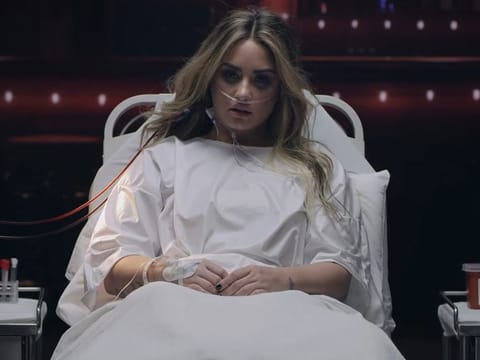 Demi Lovato in the music video for 'Dancing With the Devil'.