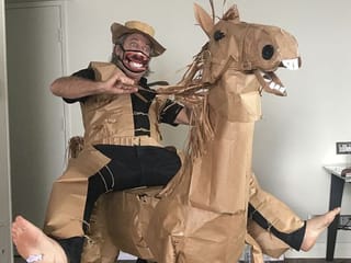 Look: Australian man creates paper horse out of lunch bags in hotel quarantine