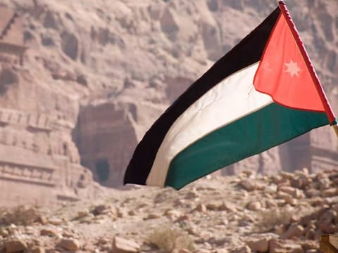 Jordan's national flag. For illustrative purposes only.