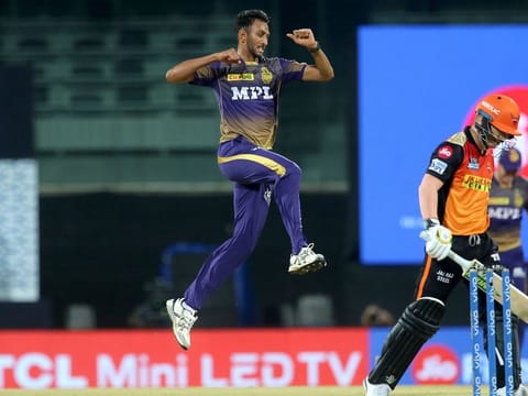 M Prasidh Krishna of Kolkata Knight Riders 