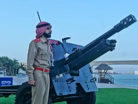 A Dubai Police cannon. Six specific locations in the city will have cannons firing in the air to mark the end of Ramadan and beginning of Eid Al Fitr. Picture for illustrative purposes only.