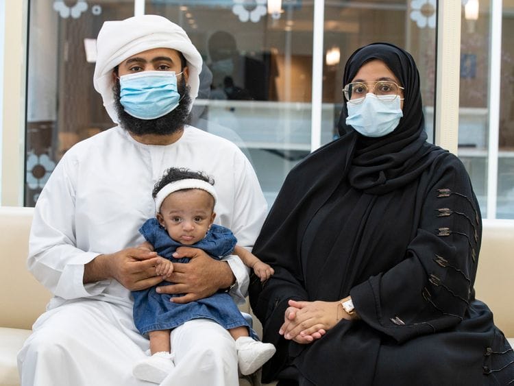 Baby Latifa with parents