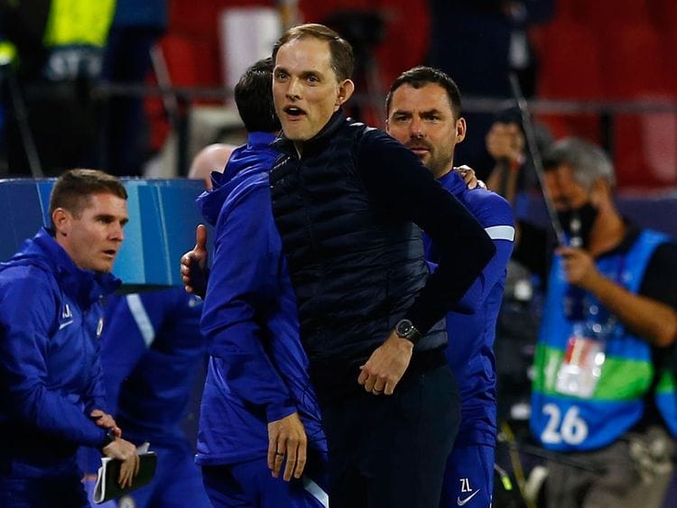 Chelsea manager Thomas Tuchel celebrates defeating Porto in the Champions LeagueREUTERS/Marcelo Del Pozo