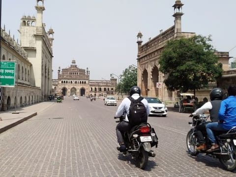 A deserted view of a road amid the surge in COVID-19 cases across India, in Lucknow on Friday.