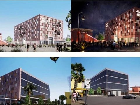 A combination of pictures shows artist’s impression of the final look of the India pavilion at Expo 2020 Dubai.