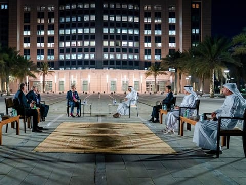 Abdullah bin Zayed with Israeli's Special Envoy to Gulf States, Zvi Heifetz.
