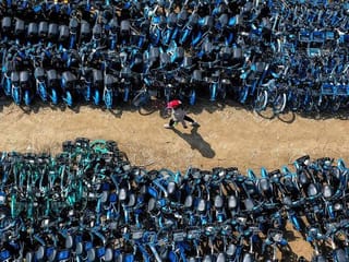 Graveyard of the bikes: China's failed share-cycle scheme from above
