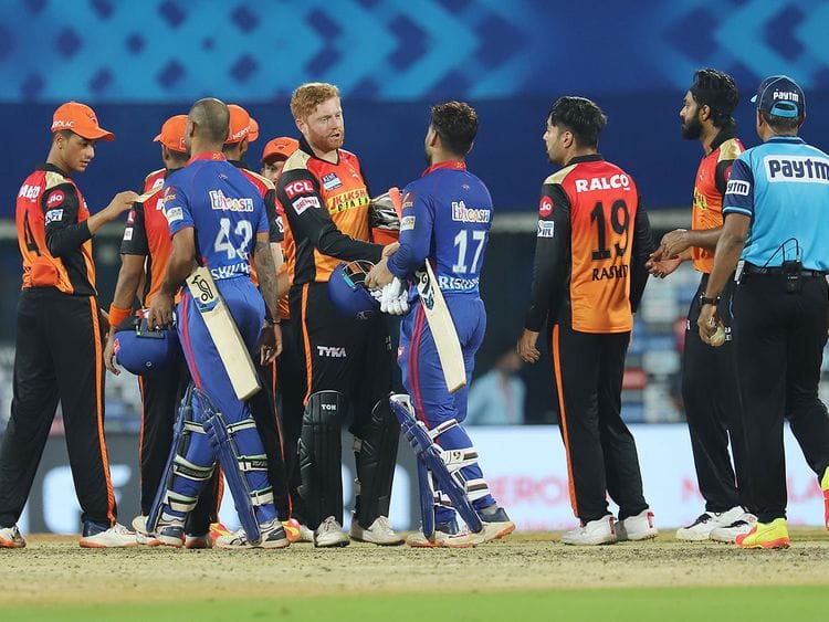 Delhi Capitals and Sunrisers Hyderabad players