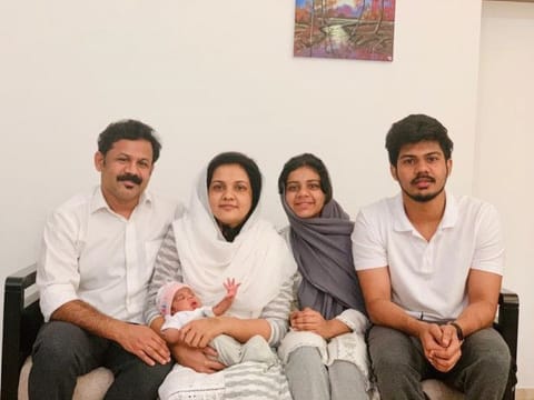 Mohammed Rafeeque with his wife and the three children.