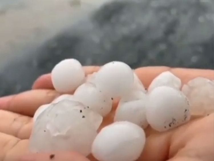Hail in Kalba, Sharjah
