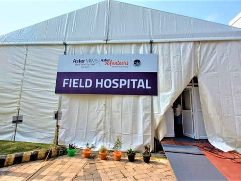  An exterior view of the new field hospital in Kozhikode, Kerala.