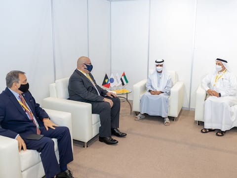 Sheikh Nahayan Mabarak Al Nahayan with Charles Fernandez, Gilbert Boustany and Najeeb Mohammed Al-Ali  