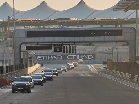 Participants had the opportunity to test drive their vehicles at the Yas Marina F1 circuit and to take hot laps with professional drivers 