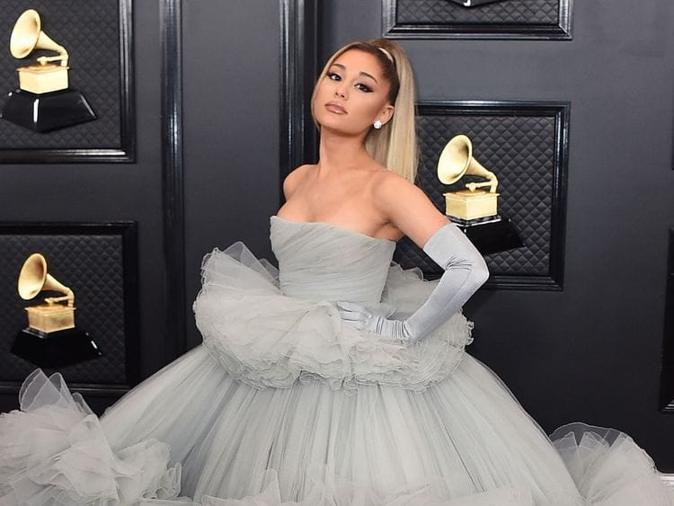 Ariana Grande appears at the 62nd annual Grammy Awards in Los Angeles on Jan. 26, 2020. A representative for the singer confirmed that she recently married real estate agent Dalton Gomez.