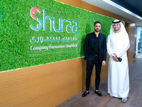 Shuraa Group Founder and Chairman Saeed Khalifa Mohammed Al Fuqaei (right) with Managing Partner Shahid Shakeel