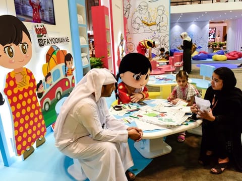 Visitors at the Abu Dhabi International Book Fair during the 2019 edition.  