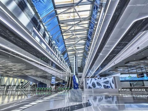 A view of the Expo 2020 Station on Dubai Metro's Route 2020. 