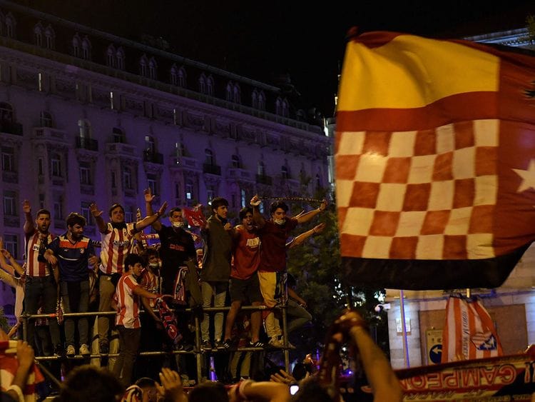 Atletico fans celebrate before the tragedy
