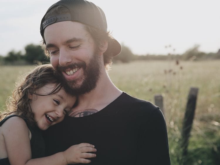 Father and daughter child love happy