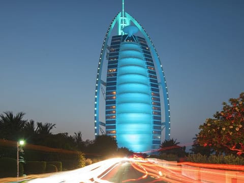 Burj Al Arab Jumeirah turned teal at 7pm on 23 and 24 May 2021 as part of the Turn It Teal initiative to raise awareness of food allergies
