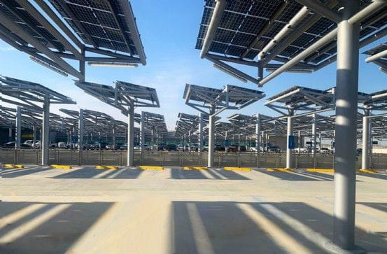 Midfield Terminal Solar Car Shade Project 2-1622542945484