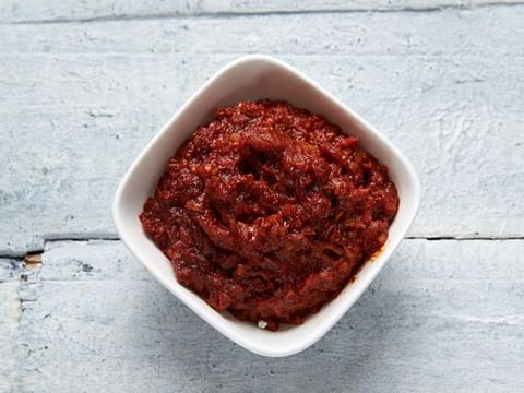Making Schezwan sauce at home 