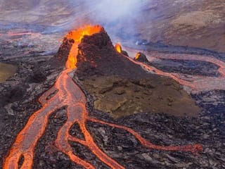 Photos: Iceland's erupting volcano seen from above