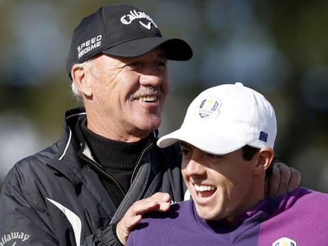 Peter Cowen, the guru of golf coaches, in a lighter moment with his ward Rory McIlroy.