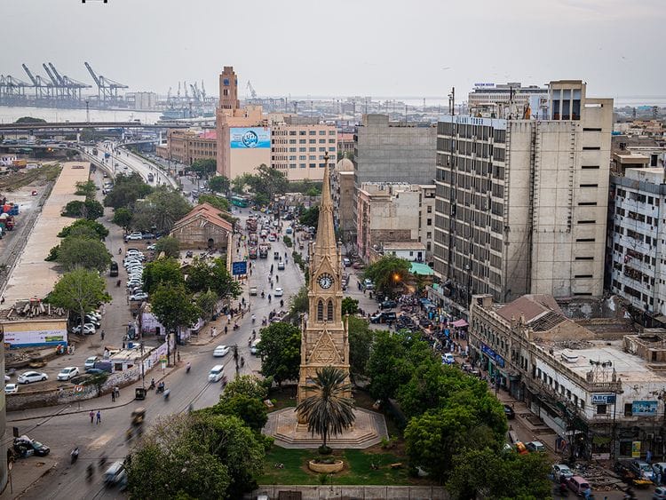 Stock Karachi city skyline