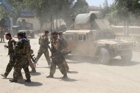 Afghan Commando forces at the site of a battle field where they clash with the Taliban insurgent in Kunduz province, Afghanistan, on June 22, 2021. 