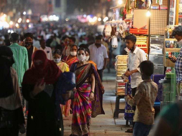 Indians on a street in Hyderabad on June 23, 2021. As many as 40 cases of Delta Plus Covid variant have been detected in India — the strain which the government has tagged as a “variant of concern”. A total of 21 cases of the new strain have been found in Maharashtra, six in Madhya Pradesh, three each in Kerala and Tamil Nadu, two in Karnataka and one each in Punjab, Andhra Pradesh and Jammu, said sources.