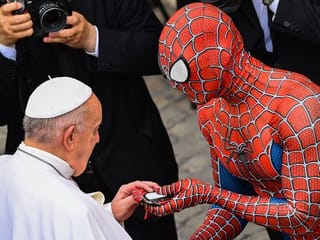 Far from home? Spider-Man drops in at the papal audience 