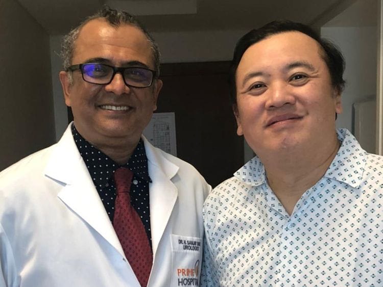 Dr Sanjay Bhat with patient Armand Castaneda-1624599150935