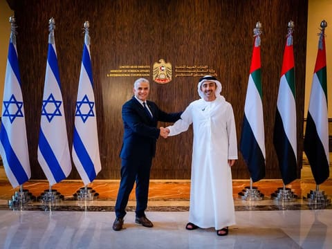 Sheikh Abdullah with Yair Lapid.