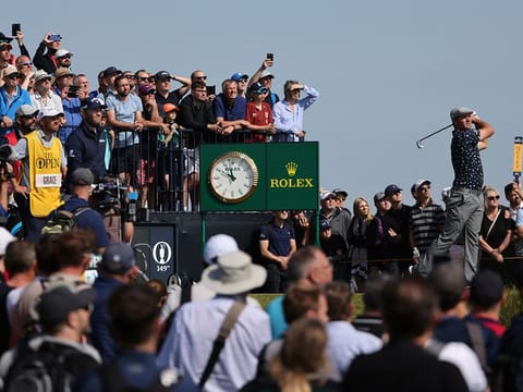 Bryson DeChambeau of the US in action on first day of The Open at Royal St. George’s on Thursday.