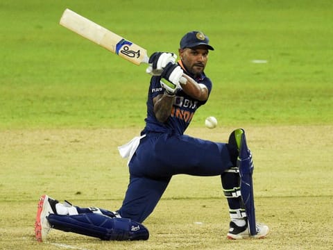 Indian captain Shikhar Dhawan carried his bat during their chase with an unbeaten 86 off 95 deliveries against Sri Lanka in Colombo on Sunday. 