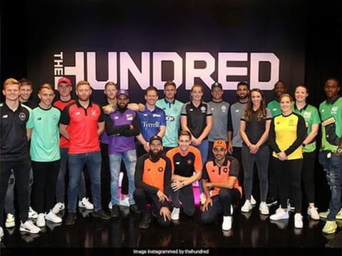 Top men and women's cricketers strike a pose for the launch of the Hundred event, which was postponed last year due to the pandemic.