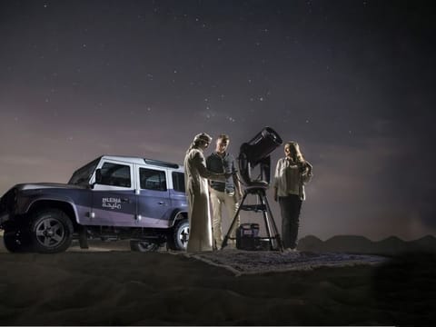 The new ‘Mobile Stargazing Experience’ from Mleiha will bring the unique stargazing experience — which includes a high definition telescope and assistance from an expert guide — to the location that the guests choose.