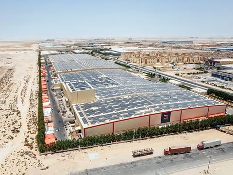 Bird’s eye view of the Standard Carpets facility at Dubai Industrial City