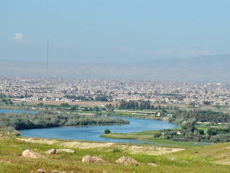 A view of Tigris river flowing in Iraq