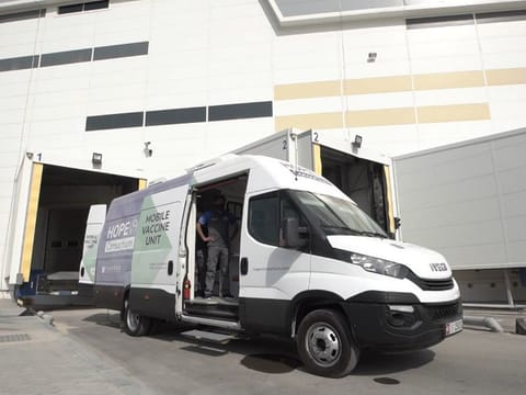 A Mobile Vaccine Unit of Abu Dhabi-based HOPE Consortium 