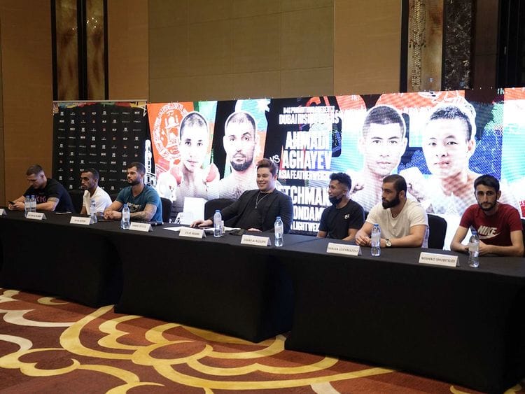 The press conference for Friday’s ‘Rising Stars’ event at the Conrad Hotel in Dubai
