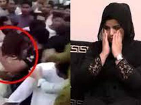  TikToker being assaulted at Minar-e-Pakistan, a national site in the country. 